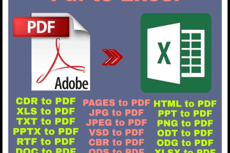 convert PDF to word, pdf to excel, copy paste, data entry