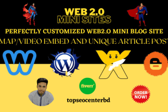 build 30 web 2,0 backlink mini site create