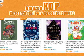 do niche research for KDP amazon low content books