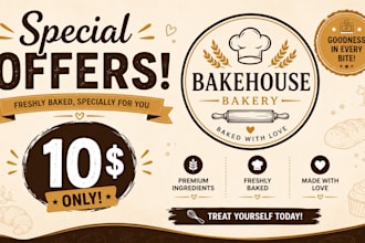 design a custom bakery logo, and baking brand identity