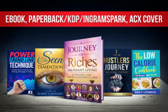 design book cover or ebook cover with back and spine
