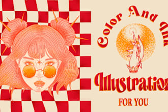 illustration in color and ink for you