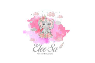 design watercolor baby logo for your product and business
