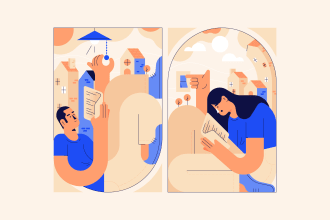 draw vector illustrations in a flat, modern style