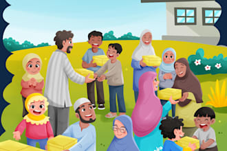 draw islamic childrens book illustration