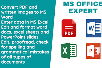 do any ms office related task