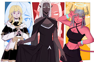 draw character sheet design or reference sheet for you