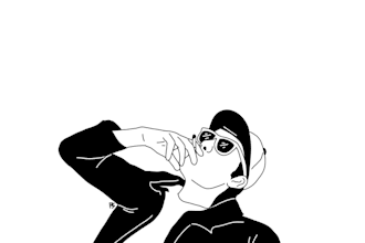 desain white and black art illustration