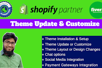 update shopify store theme or customize design