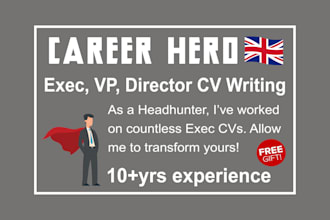 write your ceo, vp, director, exec, c suite resume or cv