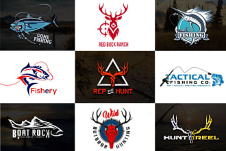 design modern outdoor hunting and fishing logo