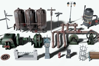 create a collection of 3d props for your game or animation
