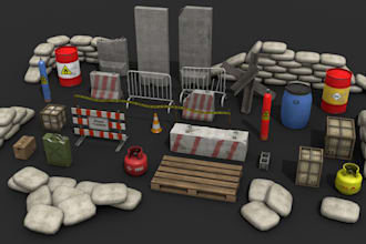 create a collection of 3d props for your game or animation