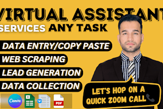 be your virtual assistant for data entry and web research