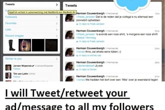 tweet your ad/message to my dedicated followers 12 times in 24 hours