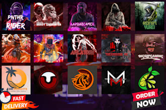 design custom gaming logo profile picture, banner for youtube, twitch, facebook