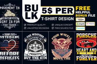 make bulk t shirt designs for merch by amazon