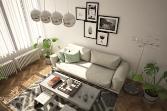 interior design with realistic rendering