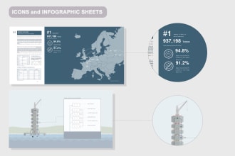 design minimal infographic icons and presentation sheets
