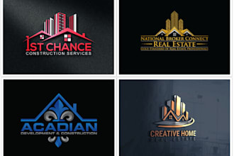 create real estate property advisor and construction logo