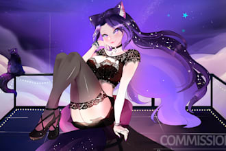draw a your oc, vtuber,avatar on anime style
