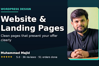 design wordpress website, landing page