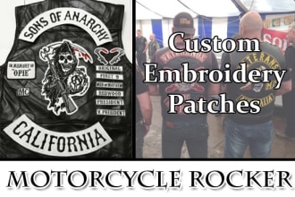 do custom embroidered biker patches rockers with shipping