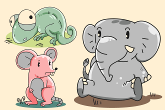 create animals cartoon illustration