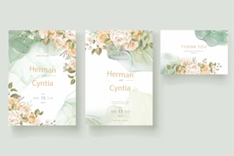 do all kind of watercolor logo, invitation in just 24hours