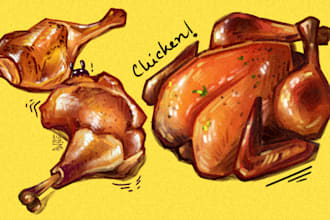 draw any food illustration