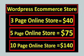 build wordpress ecommerce store or online store and business website