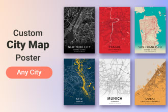 design a city or region wall map poster, any city