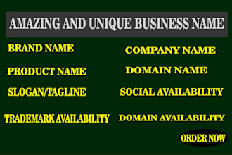 create company name,business name and tagline for your  brand identity