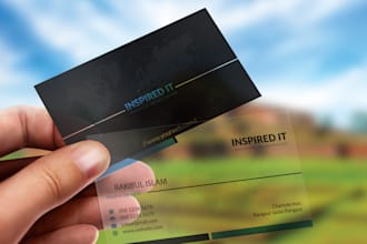 do professional modern luxury business card and transparent plastic card design