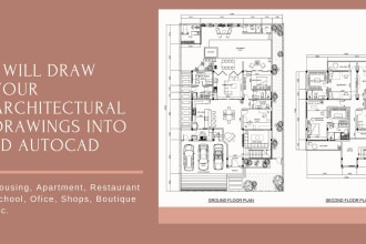 draw your architectural drawing into 2d autocad