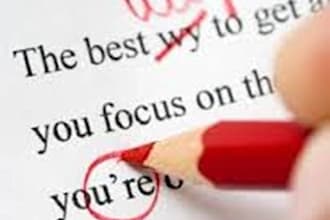proofread, edit your document, or manuscript in Native English up to 2500 words