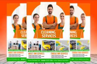 do professional plumber and cleaning service flyer