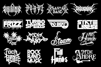 design typography dj hip,hop,band,music logo in 6hours