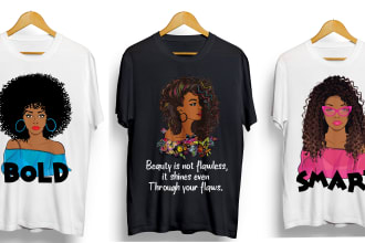 create trendy  and colorful african american t shirt design
