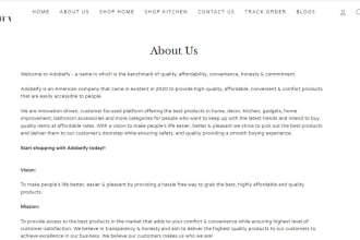 write sizzling about us page content for your website