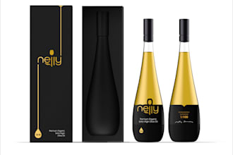 design premium all bottle type, label and box package design