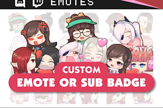 create cute emote drawing for your twitch mixer or discord