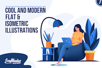 design flat and isometric vector illustrations for websites and apps