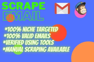 do web scraping, data entry, email scraping, lead scraping