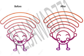 do manual tracing, vectorize logo, redraw image
