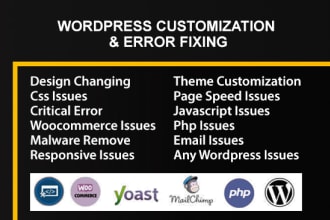 create responsive wordpress website redsign and bug fix