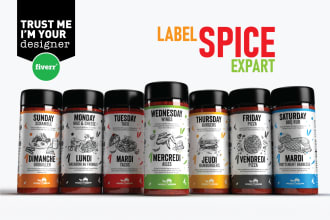 do spice label, honey label, peanut butter label design