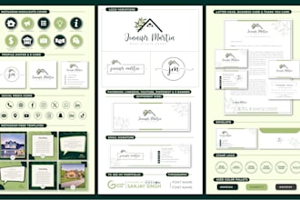 design real estate and realtor stunning logo with branding kit