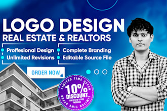 design real estate and realtor stunning logo with branding kit