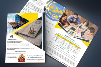 design product sell sheet, one sheet, sales flyer